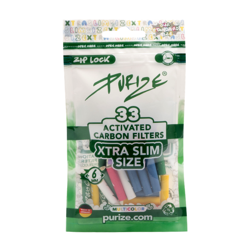 Purize Filtres à Charbon Actif x33 – Xtra Slim Size 6mm - Au Coeur du Chanvre