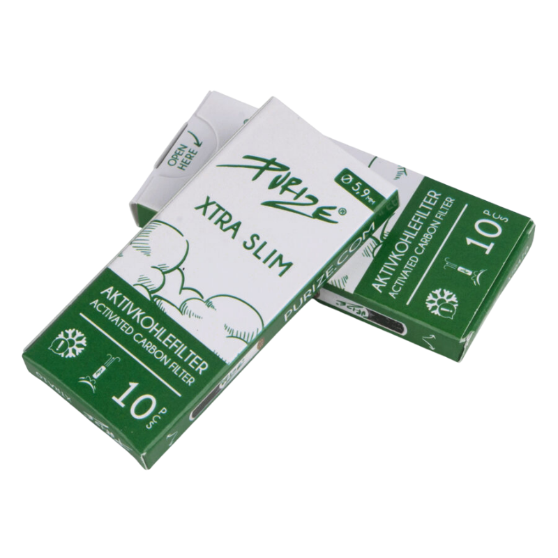 Purize Filtres à Charbon Actif x10 – Xtra Slim Size 6mm - Au Coeur du Chanvre