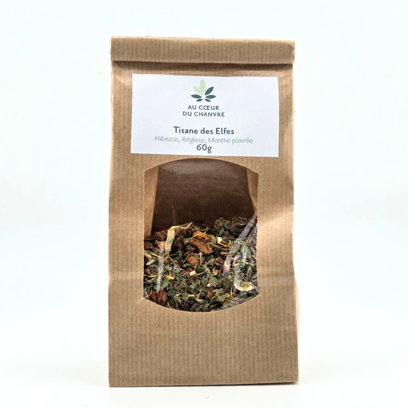 Infusion CBD Au Coeur du Chanvre 60g - Tisane des Elfes - Au Coeur du Chanvre