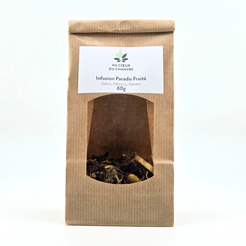 Infusion CBD Au Coeur du Chanvre 60g - Paradis Fruité - Au Coeur du Chanvre